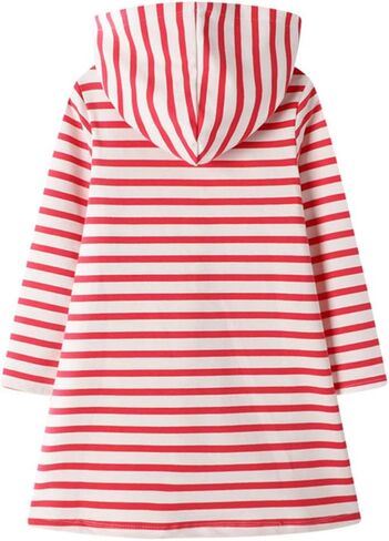 Teen Baby Girls Dress Stripes Hoodie Pullover Cotton Long Sleeve Round Neck Hooded Dresses Clothing in Saudi Arabia