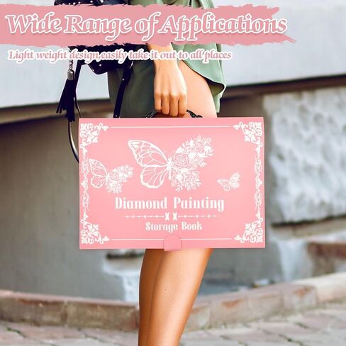ZYNERY 2 Pack A3 Diamond Painting Storage Book Handheld, 60 Pages Diamond Art Portfolio, Large Diamond Art Storage Folder Suitable for 12x16 inch Diamond Painting (Pink + Blue) in Saudi Arabia