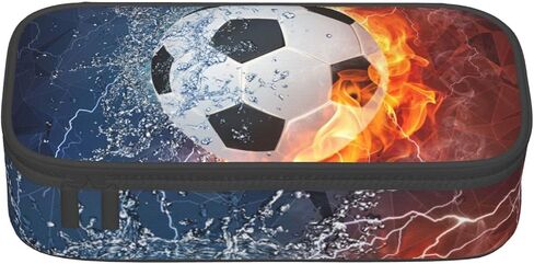 Soccer Pencil Case for Boys Teens Men, Sports Pencil Box with Soccer Balls Pattern, Large Capacity Durable Pencil Pouch Storage Pen Bag Organizer Stationery for Adults Work Office in Saudi Arabia