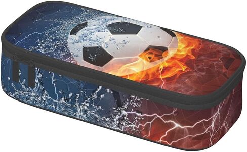 Soccer Pencil Case for Boys Teens Men, Sports Pencil Box with Soccer Balls Pattern, Large Capacity Durable Pencil Pouch Storage Pen Bag Organizer Stationery for Adults Work Office in Saudi Arabia