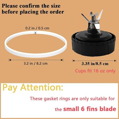 6 عبوات من حشية استبدال الخلاط للنينجا 6 زعانف لأختام ملحقات شفرة الخلاط، حلقة حشية مطاطية 3.2 بوصة للنينجا BL660 1100w BL770 1500w BL663 BL740 BL773CO BL780 BL780CO in Kuwait