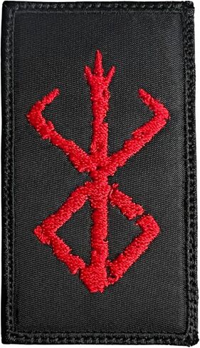 رقعة شعار الفايكنج Berserker Rune - معنويات عسكرية تكتيكية مضحكة مطرزة بخطاف تثبيت يدعم خلفية سوداء in Kuwait