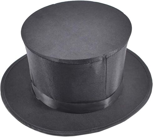 AIMOFAMAG الساحر قبعة قابلة للطي قبعة سحرية قابلة للطي خدعة سحرية مضحكة قبعة حفلات كوميدية سحرية للتحايل الدعامة (أسود) in Kuwait