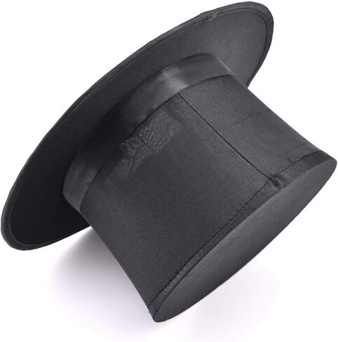 AIMOFAMAG الساحر قبعة قابلة للطي قبعة سحرية قابلة للطي خدعة سحرية مضحكة قبعة حفلات كوميدية سحرية للتحايل الدعامة (أسود) in Kuwait