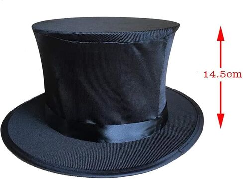 AIMOFAMAG الساحر قبعة قابلة للطي قبعة سحرية قابلة للطي خدعة سحرية مضحكة قبعة حفلات كوميدية سحرية للتحايل الدعامة (أسود) in Kuwait