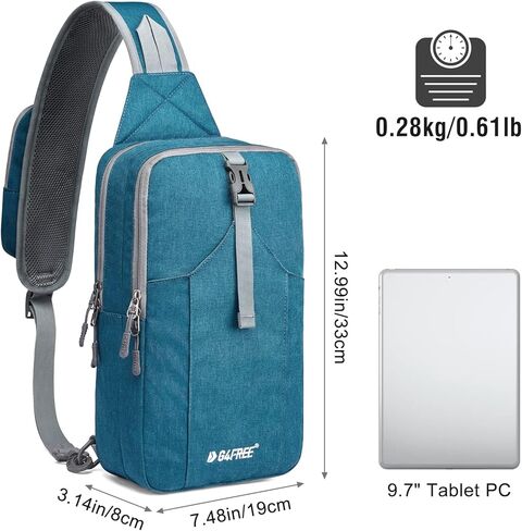 حقيبة G4Free Sling Bag Sling Backpack Crossbody Chest Bag Daypack للمشي لمسافات طويلة والسفر in Kuwait