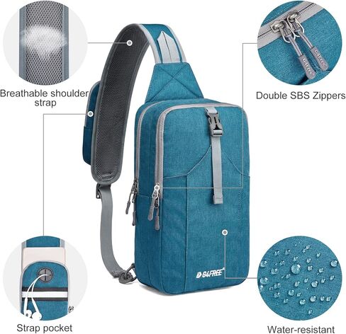 حقيبة G4Free Sling Bag Sling Backpack Crossbody Chest Bag Daypack للمشي لمسافات طويلة والسفر in Kuwait