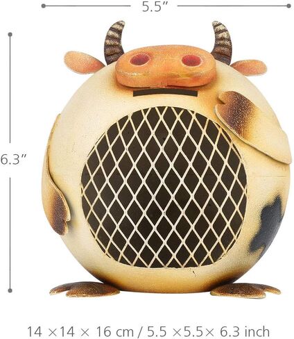 Tooarts حليب البقر حصالة نقود معدنية الحيوان حصالة على شكل حيوان توفير المال غرفة زخرفة صندوق ديكور المنزل هدايا طفلة ، هدايا عيد ميلاد in Kuwait