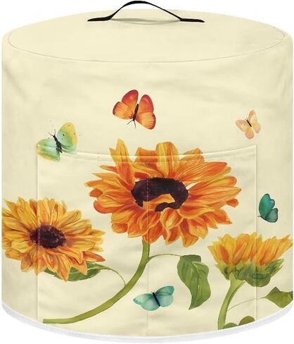 Dolyues Sunflower Pressure Cooker Cover Slow Cooker Dust Cover, Floral Protective Cover Round Air Fryer Cover with Top Handle Rice Cooker Cover Electric Cooker Dust Covers in Kuwait