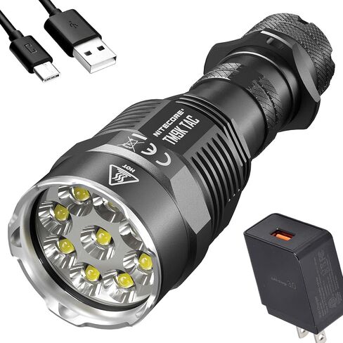Nitecore Bundle TM9KTAC+QC (TM9K TAC) 9800 Lumen USB-C Rechargeable Flashlight and LumenTAC QC Adapter in Saudi Arabia