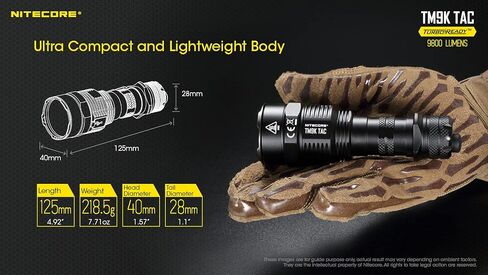 Nitecore Bundle TM9KTAC+QC (TM9K TAC) 9800 Lumen USB-C Rechargeable Flashlight and LumenTAC QC Adapter in Saudi Arabia