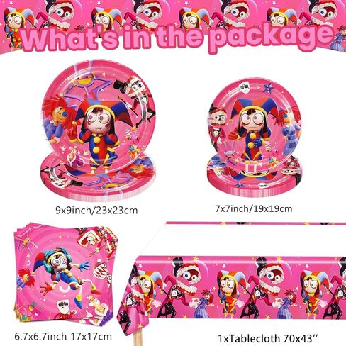 YUNKELIU 41Pcs Birthday party Decorations, Movie Theme Tableware Set Include 20Plates, 20Napkins and 1 Tablecloth for Birthday Party Supplies in Kuwait