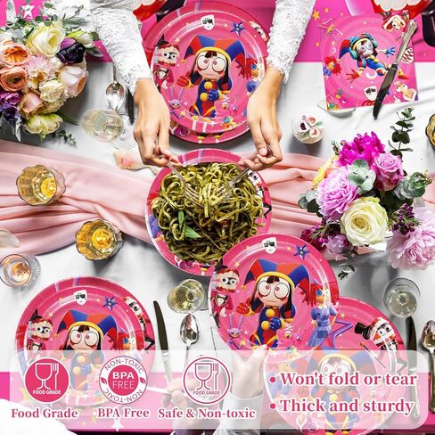 YUNKELIU 41Pcs Birthday party Decorations, Movie Theme Tableware Set Include 20Plates, 20Napkins and 1 Tablecloth for Birthday Party Supplies in Kuwait