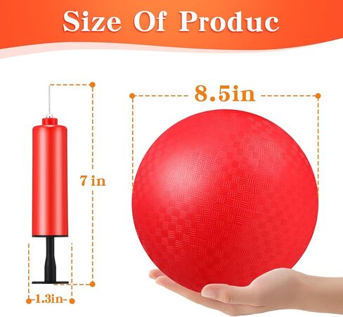 Honoson 12 جهاز كمبيوتر شخصى 6 بوصة ملعب الكرة نطاط نفخ دودج بول كيك بول دودج بول كرات للأطفال البالغين، كرة مطاطية ناعمة مع مضخة للألعاب الرياضية في الهواء الطلق وأنشطة اللعب، الأحمر والأخضر in Kuwait