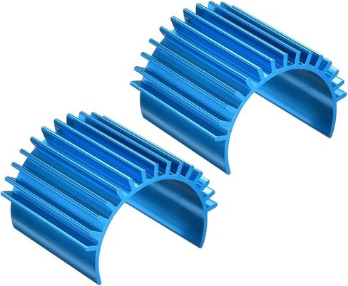 uxcell 2 Pcs Aluminum Electric Engine Motor Heatsink Fins Cooling Blue for RC 380 390 Size Brushed Brushless RC Car Accessories in Saudi Arabia