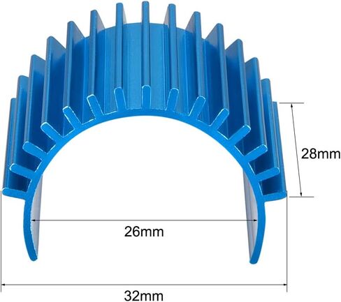uxcell 2 Pcs Aluminum Electric Engine Motor Heatsink Fins Cooling Blue for RC 380 390 Size Brushed Brushless RC Car Accessories in Saudi Arabia