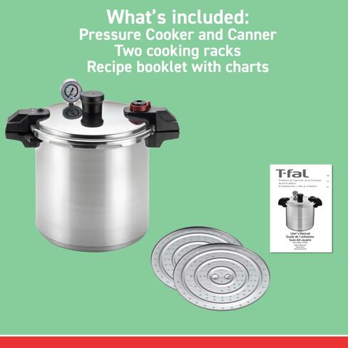 T-fal Ultimate Stainless Steel Pressure Cooker 6.3 Quart Induction Cookware, Pots and Pans, Dishwasher Safe Silver in Saudi Arabia