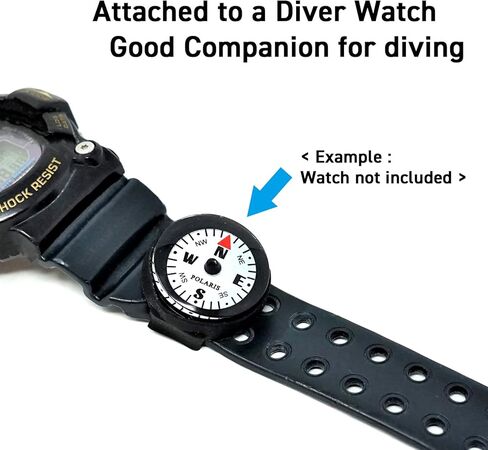 بوصلة صغيرة مقاومة للماء بطول 60 مترًا، سوار معصم باراكورد، بوصلات مضيئة في الظلام، تصميم سهل القراءة، توجيه التخييم، البقاء على قيد الحياة، الغوص تحت الماء in Kuwait