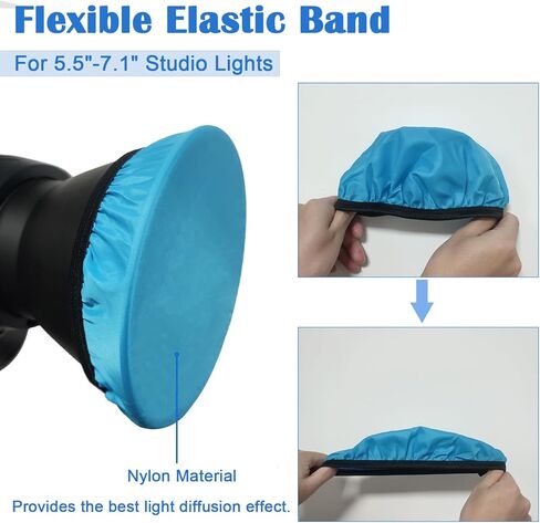 GreatLPT 6 عبوات من جورب ناشر الضوء الناعم مقاس 7 بوصات/180 مم مع شريط مطاطي لضوء استوديو التصوير الفوتوغرافي/عاكس ستروب/عاكس قياسي - أبيض/أحمر/أزرق/أصفر/أخضر/بني in Kuwait