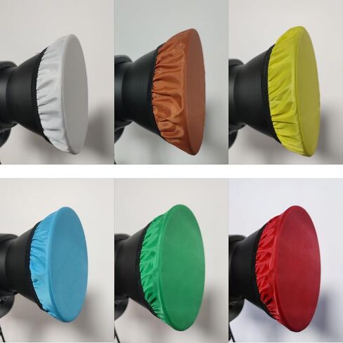 GreatLPT 6 عبوات من جورب ناشر الضوء الناعم مقاس 7 بوصات/180 مم مع شريط مطاطي لضوء استوديو التصوير الفوتوغرافي/عاكس ستروب/عاكس قياسي - أبيض/أحمر/أزرق/أصفر/أخضر/بني in Kuwait