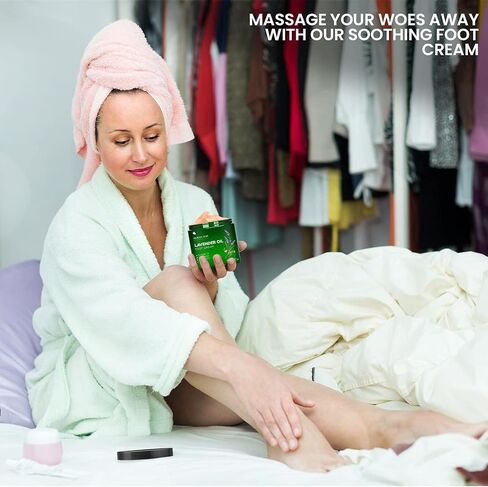 MAJESTIC PURE Lavender Oil Foot Cream, Warming Cream - Calluses, Dry Cracked Feet, Hands, Heels, Elbow, Nails, and Knees - Softens & Moisturizes Skin - 8 oz in Saudi Arabia