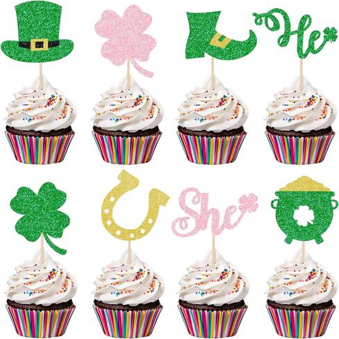 عيد القديس باتريك استحمام الطفل كب كيك القبعات العالية يوم القديس باتريك هو أو هي كب كيك القبعات العالية عيد القديس باتريك كب كيك الغذاء يختار لعيد القديس باتريك الأيرلندي استحمام الطفل حفلة عيد ميلاد زينة الكعكة in Kuwait