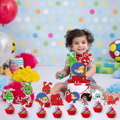 37pcs My Magic Pet Birthday Party Supplies for Morphle Theme Birthday Decorations include Cake Topper and Cupcake Toppers Sets in Saudi Arabia