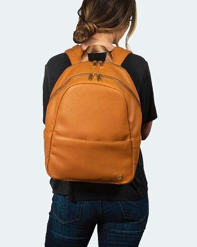 Little Unicorn Skyline Backpack – Diaper, Work, Travel Bag with Changing Pad - Premium Vegan Leather – Lightweight & Durable Design – 5 Interior Pockets – Easily Wipes Clean (Cognac) in Saudi Arabia