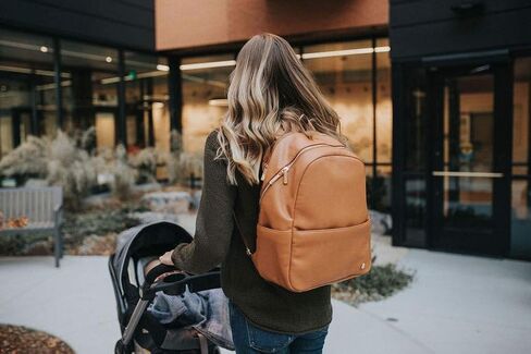 Little Unicorn Skyline Backpack – Diaper, Work, Travel Bag with Changing Pad - Premium Vegan Leather – Lightweight & Durable Design – 5 Interior Pockets – Easily Wipes Clean (Cognac) in Saudi Arabia