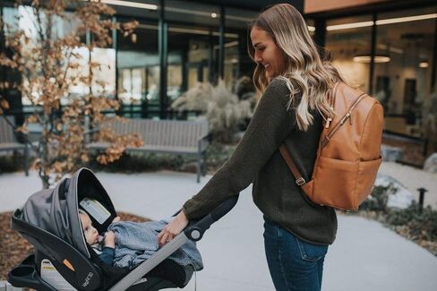 Little Unicorn Skyline Backpack – Diaper, Work, Travel Bag with Changing Pad - Premium Vegan Leather – Lightweight & Durable Design – 5 Interior Pockets – Easily Wipes Clean (Cognac) in Saudi Arabia