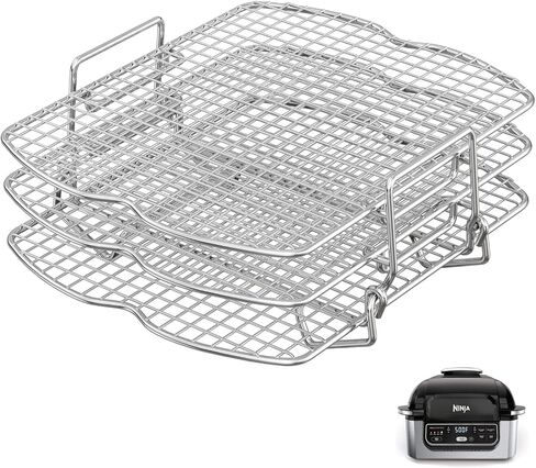 Dehydrator Stand Rack for Ninja Foodi AG300 Grill, 3 Stackable Layers Dehydrator Stand for Ninja Foodi AG300 Accessories, Rectangle Air Fryer Accessories for Ninja AG300 AG301 Foodi Grills in Saudi Arabia