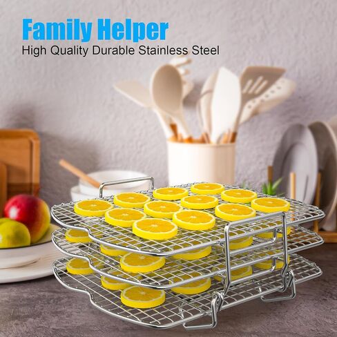 Dehydrator Stand Rack for Ninja Foodi AG300 Grill, 3 Stackable Layers Dehydrator Stand for Ninja Foodi AG300 Accessories, Rectangle Air Fryer Accessories for Ninja AG300 AG301 Foodi Grills in Saudi Arabia