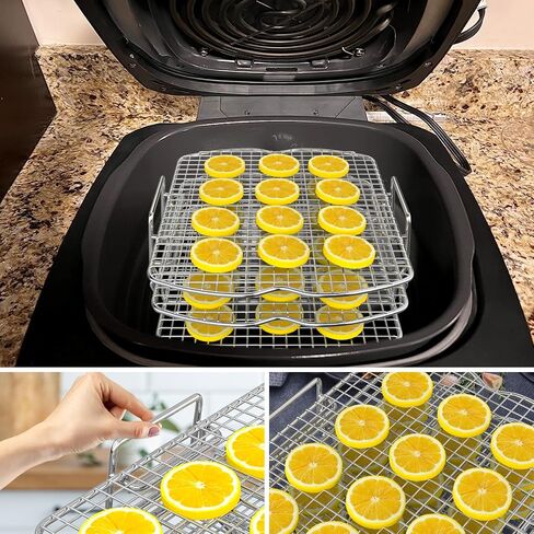 Dehydrator Stand Rack for Ninja Foodi AG300 Grill, 3 Stackable Layers Dehydrator Stand for Ninja Foodi AG300 Accessories, Rectangle Air Fryer Accessories for Ninja AG300 AG301 Foodi Grills in Saudi Arabia