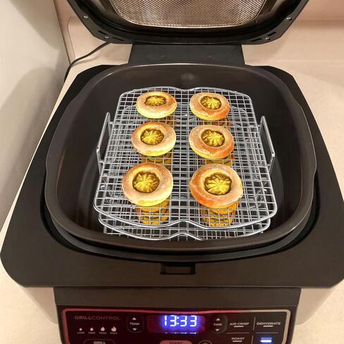 Dehydrator Stand Rack for Ninja Foodi AG300 Grill, 3 Stackable Layers Dehydrator Stand for Ninja Foodi AG300 Accessories, Rectangle Air Fryer Accessories for Ninja AG300 AG301 Foodi Grills in Saudi Arabia