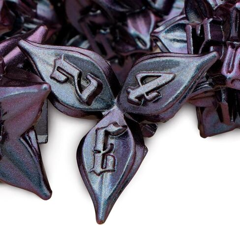 ARUOHHA DND Dice Set Blue Dungeons and Dragons Leaf Design Metal D&D Dice, Handmade D + D Polyhedral Dice RPG Role Playing Dice D20 D12 D10 D8 D6 D4 D and D Dice Set with Box in Saudi Arabia