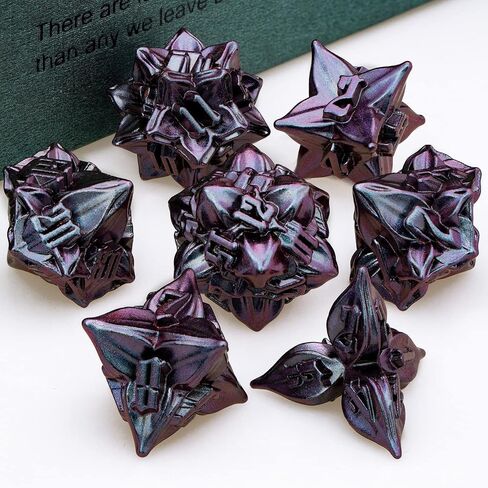 ARUOHHA DND Dice Set Blue Dungeons and Dragons Leaf Design Metal D&D Dice, Handmade D + D Polyhedral Dice RPG Role Playing Dice D20 D12 D10 D8 D6 D4 D and D Dice Set with Box in Saudi Arabia