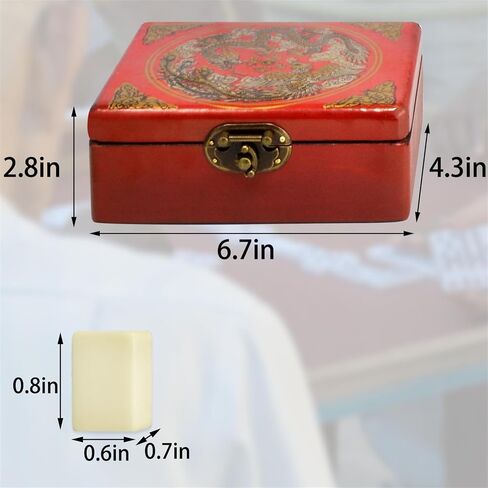 مجموعة بلاط ماجونج الصينية من Fengshuibringluck، لعبة تقليدية مقاس 0.9 بوصة مكونة من 149 قطعة مجموعة ألعاب ماجونج للحفلات والسفر العائلية (التنين وفينيكس) in Saudi Arabia