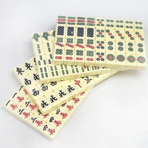 مجموعة بلاط ماجونج الصينية من Fengshuibringluck، لعبة تقليدية مقاس 0.9 بوصة مكونة من 149 قطعة مجموعة ألعاب ماجونج للحفلات والسفر العائلية (التنين وفينيكس) in Saudi Arabia