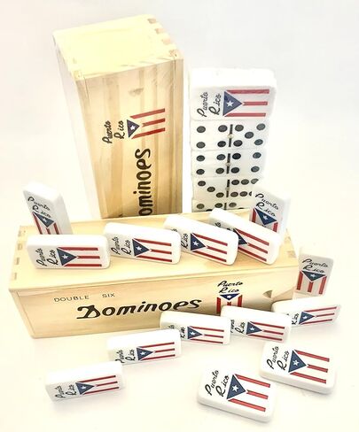 لعبة بورتوريكو دومينو مع خريطة وعلم منقوش في جميع القطع. لعبة دومينو بورتوريكو مع بانديرا دي بورتوريكو تم التقاطها في جميع القطع. هدية مثالية أو تذكارية in Kuwait