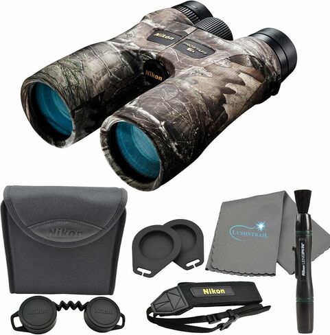 Nikon Prostaff 7S 10x42 Binoculars (16642) TrueTimber Kanati Camo Compact Binocular Bundle with Lens Pen, Carry Case, and Cloth for Adults - Bird Watching, Hunting, Zoom Optics Lightweight Camouflage in Saudi Arabia