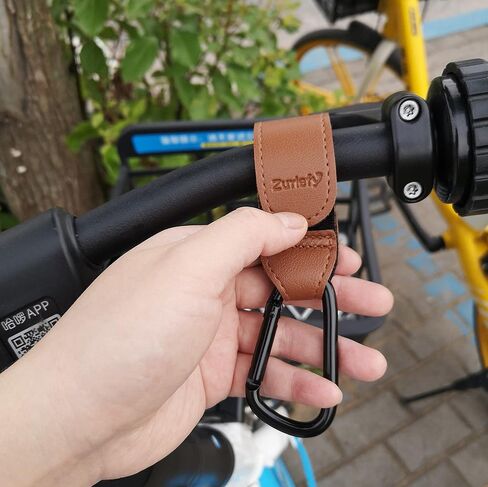 Leather Mommy Stroller Clips and Hooks for Shopping Bags Multipurpose Baby Stroller Hooks for Hanging Diaper Bag (Coffee Hook) in Kuwait