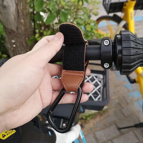 Leather Mommy Stroller Clips and Hooks for Shopping Bags Multipurpose Baby Stroller Hooks for Hanging Diaper Bag (Coffee Hook) in Kuwait