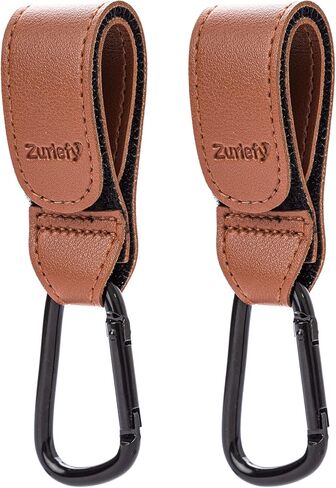 Leather Mommy Stroller Clips and Hooks for Shopping Bags Multipurpose Baby Stroller Hooks for Hanging Diaper Bag (Coffee Hook) in Kuwait