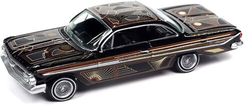 1961 تشيفي إمبالا لوريدر باللون الأسود مع رسومات وشكل دييكاست إصدار محدود إلى 3600 قطعة في جميع أنحاء العالم 1/64 نموذج سيارة دييكاست من جوني لايتنينج JLCP7456 in Kuwait