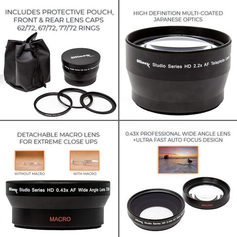 Nikon Intl AF-S DX NIKKOR 18-140mm f3.5-5.6G ED VR Lens Filter Bundle - Includes: Professional Telephoto Lens Attachment + 0.43X Wide Angle Lens Attachment + 6PC Gradual Color Filter Set + More in Saudi Arabia