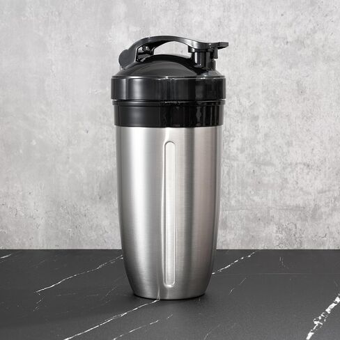 كوب من الفولاذ المقاوم للصدأ سعة 32 أونصة مع غطاء قابل للطي لخلاطات NutriBullet 600W Pro و900W in Kuwait