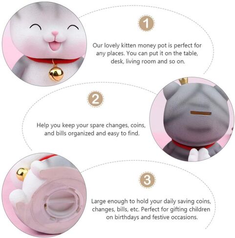 TomaiBaby القط الخنزير البنك عملة جرة الحيوان توفير المال وعاء عملة تخزين مربع الحاويات هريرة تمثال سطح المكتب زخرفة للأطفال الأطفال عيد ميلاد تذكارية هدية نمط 2 in Kuwait