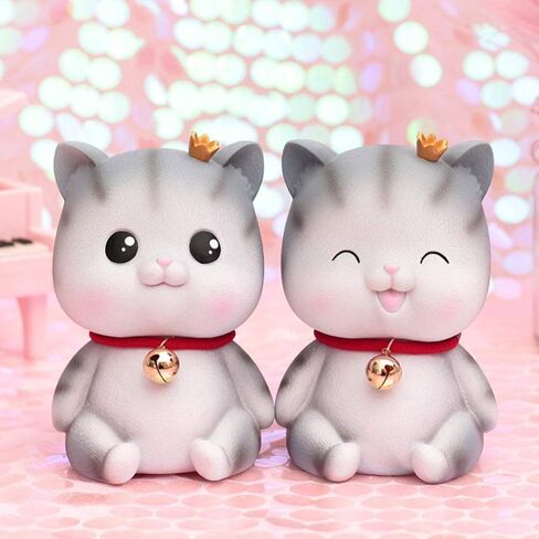 TomaiBaby القط الخنزير البنك عملة جرة الحيوان توفير المال وعاء عملة تخزين مربع الحاويات هريرة تمثال سطح المكتب زخرفة للأطفال الأطفال عيد ميلاد تذكارية هدية نمط 2 in Kuwait