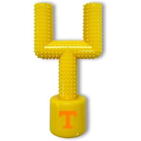 NCAA Purdue Boilermakers Mega-Chew Hard Nylon Bacon-Flavored Dog Bone Football Goal-Post Chew Toy. Interactive, Tasty & Fun Dog Chew Toy. Indestructible, Strong, Tough & Durable Pet Chew Toys
