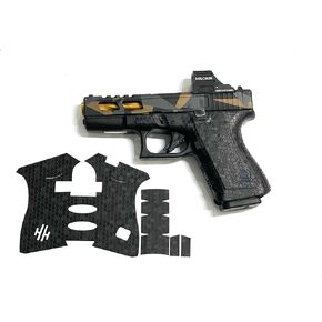 Handleitgrips Vinyl Black Honeycomb Texture Wrap for Glock 19 and Glock 23 Gen 3